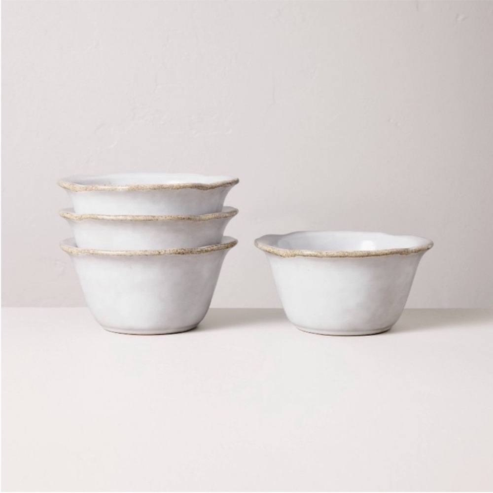 4-Piece Carved Edge Mini Bowls Sour Cream - Hearth & Hand™ with Magnolia